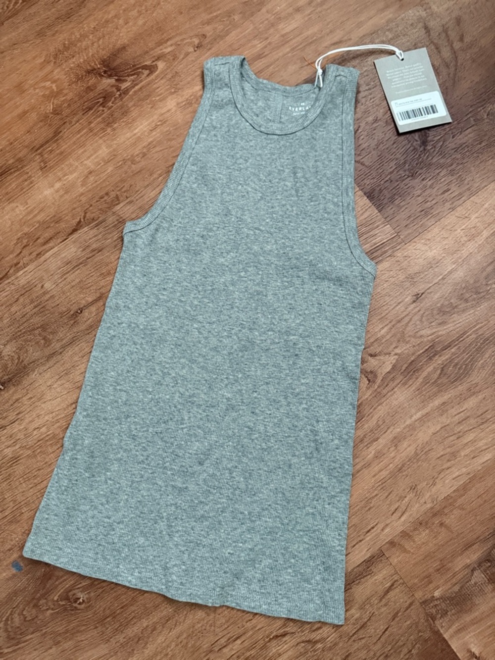 Everlane Heather Gray Ribbed Racerback Tank Top